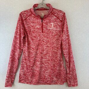 BADGER SPORT WOMEN'S 1/4 ZIP LIGHTWEIGHT PULLOVER IN HEATHERED RED COLOR SIZE M